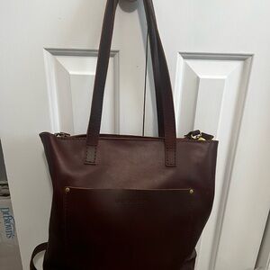 Portland Leather Brown Tote with Structured Design